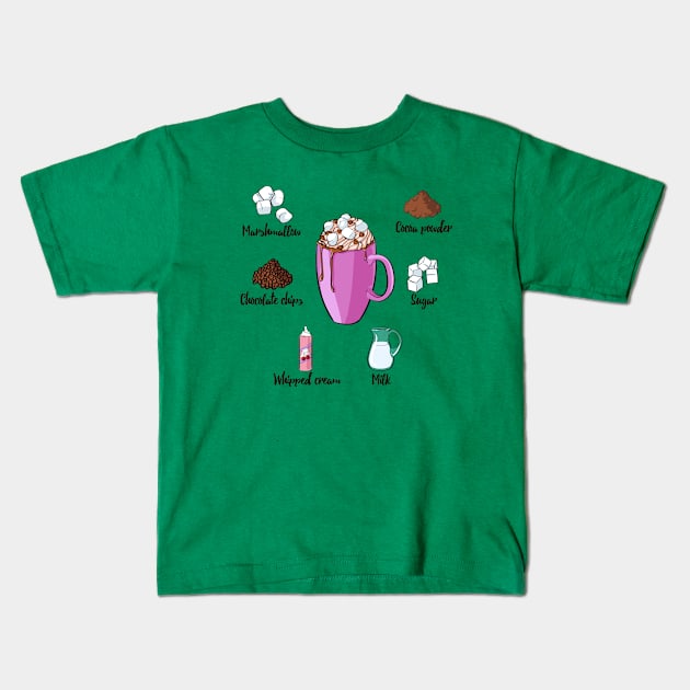 Cocoa Drink Kids T-Shirt by Mako Design 